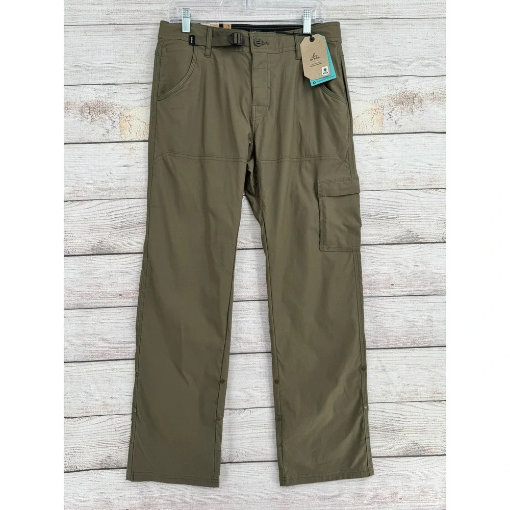 prAna Zion Straight Leg Pants Mens 31x32 Olive Green Hiking Cargo 1969791